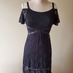 Black Lace Hi-Lo Dress